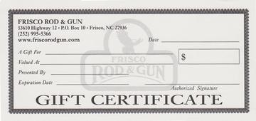 frisco rod and gun gift certificate