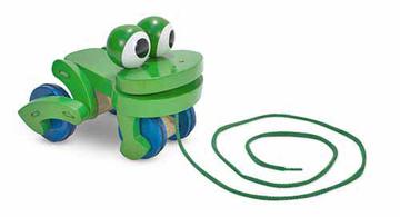 melissa and doug frolicking frog pull toy