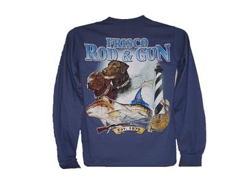 frisco rod and gun 2 dogs long sleeve t shirt