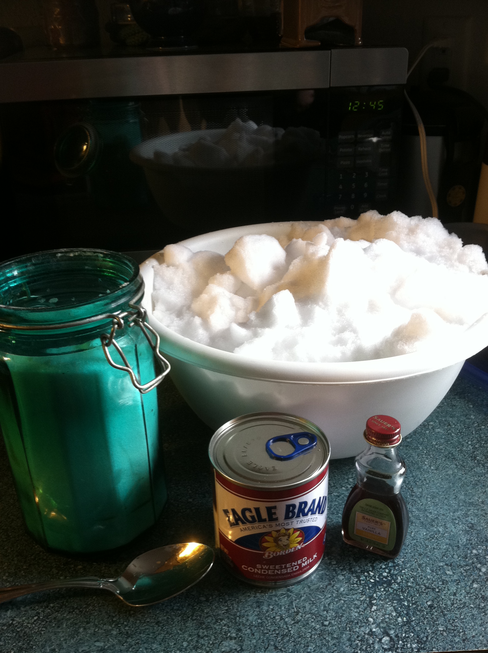 All you need to make a batch of Snow Cream!