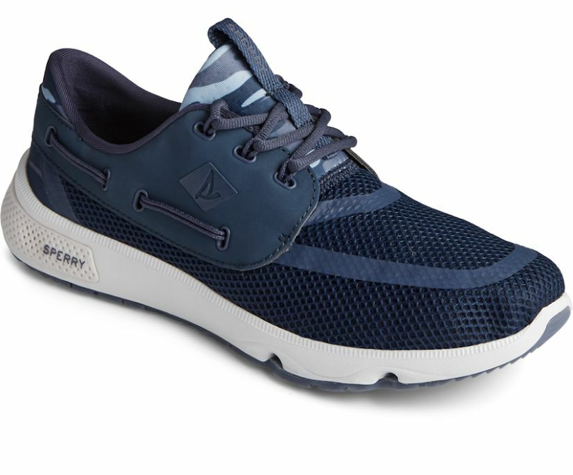 SPERRY STS23377 SPERRY Mens 7 Seas 3-Eye Sneaker Navy - Angle